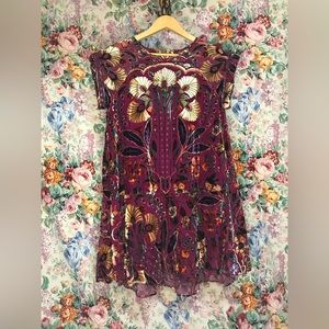 NWT RARE Free People Strawberry Fields burnout velvet mini dress